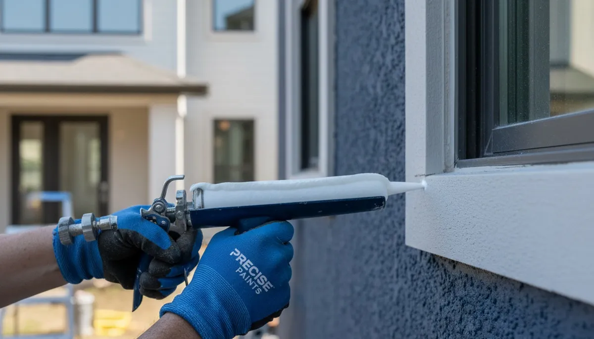 Professional caulking and sealing on New Orleans home exterior for moisture and weather protection