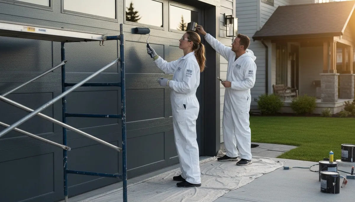 Professional garage door painting by expert house painters in New Orleans, LA