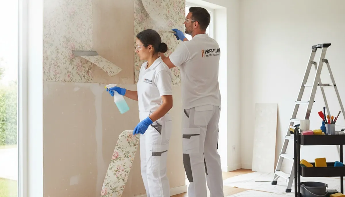 Professional wallpaper removal and wall restoration in New Orleans, LA home interior